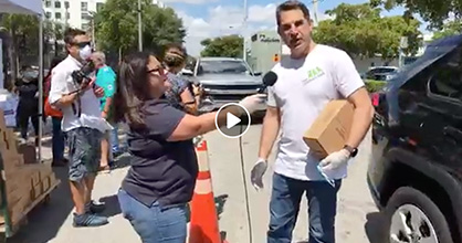 The Children's Trust President and CEO James Haj interviewed while volunteering at a diaper giveaway.