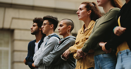 Different races protest together.