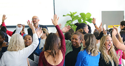 Attendees at Social Equity Day get active.